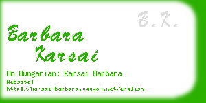 barbara karsai business card